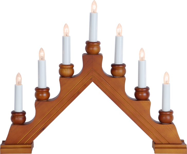 Holzschwibbogen mit sieben Kerzen