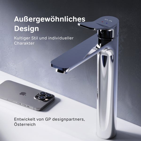 AM.PM Waschtischarmatur für Aufsatzwaschbecken mit Klick-Ablaufgarnitur FXA92200 X-Joy
