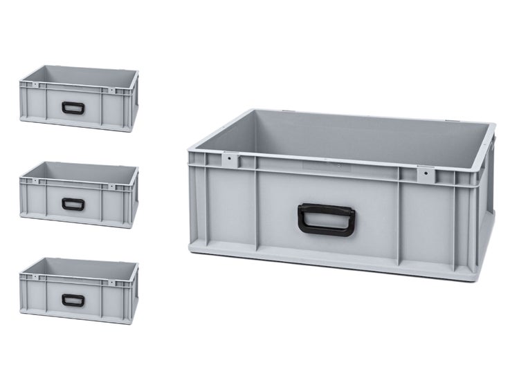 PROREGAL Spar Set 4x Eurobox Nextgen Portable Uno HxBxT 22 x 40 x 60 cm 44 Liter Eurobehälter Transportbox Transportbehälter Stapelbehälter