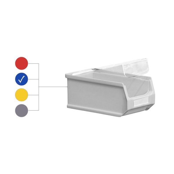 PROREGAL SparSet 10 x Blaue Sichtlagerbox 2.0 Mit Abdeckung HxBxT 7,5 x 10 x 17,5 cm 0,8 Liter Sichtlagerbehälter Sichtlagerkasten