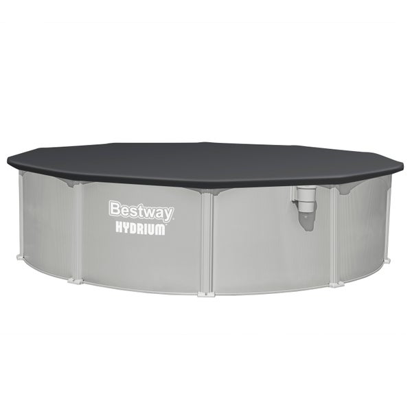 Bestway Hydrium Stahlwandpool mit Poolabdeckung und integriertem Skimmer.