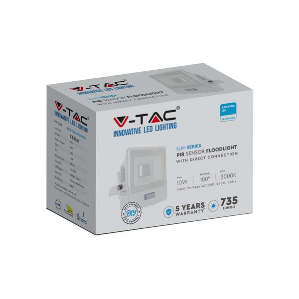 Verpackung einer V-Tac LED-Außenleuchte mit Bewegungssensor