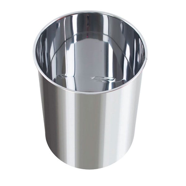 PROREGAL Stillvoller Runder Metall Papierkorb 15 Liter HxØ 30,5 x 25,5 cm Edelstahl