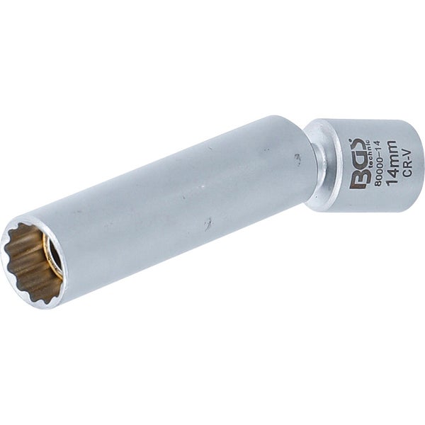 BGS Glüh- und Zündkerzen-Gelenk-Einsatz Antrieb Innenvierkant 10 mm (3/8) SW 14 mm - 80000-14