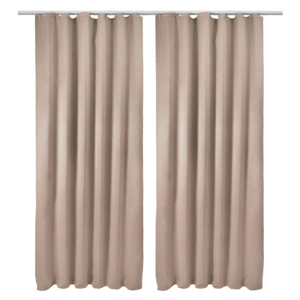 Beautissu Amelie BK Vorhang mit Kräuselband 140x245cm Sand (2tlg)