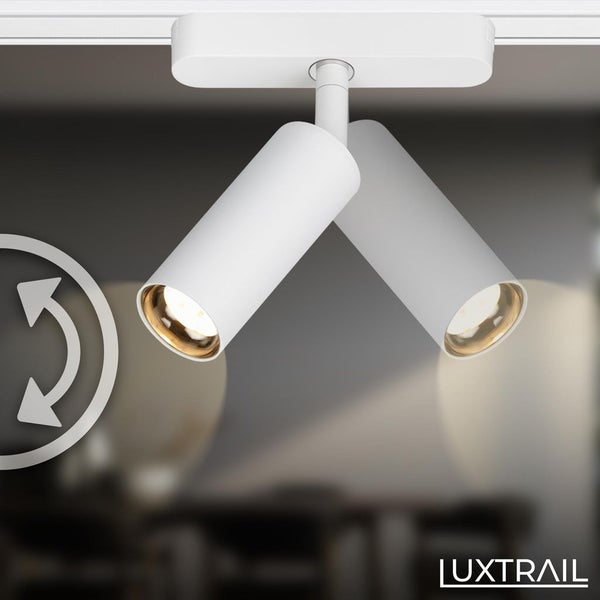 Briloner Luxtrail Schienensystem, Komplettset, 6x LED Spots, Warmweiß, L-Form, Weiß, 3m