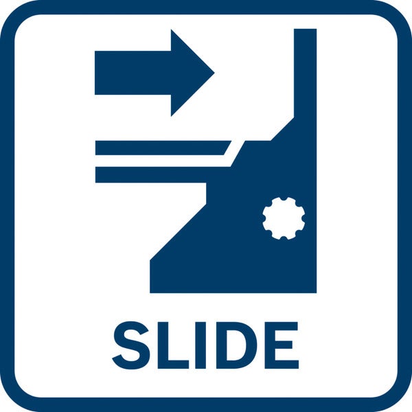 Bosch Logo. Der Linienlaser ist an einer Metallschiene befestigt.