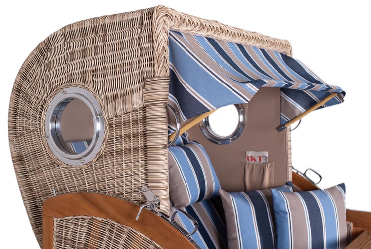 Strandkorb Rantum Grande Teak PE shell Dessin 580