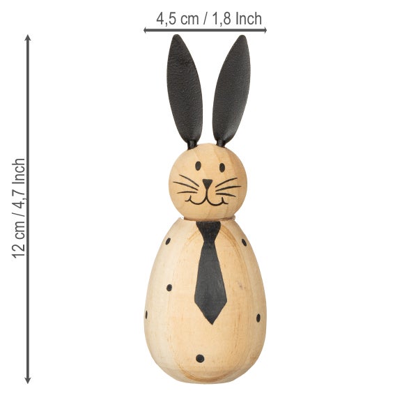 Dekorativer Hase aus Holz, 12 cm hoch
