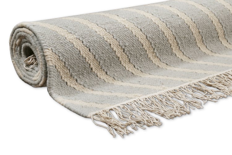 Kelim Teppich Pastell Grau Modern Pop WECONhome 80x150 cm
