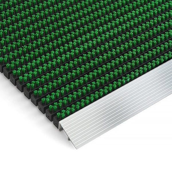FLOORDIREKT Fußmatte - Profi Brush - Schmutzfangmatte mit Alu-Rahmen - Grün - 40 x 60 cm