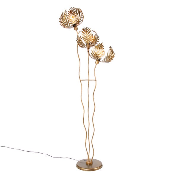 Vintage Stehleuchte Gold 182cm 3-flammig - Botanica