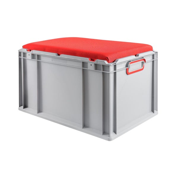 PROREGAL SparSet 2 x Eurobox NextGen Seat Box Rot HxBxT 36,5 x 40 x 60 cm 65 Liter Griffe Geschlossen Eurobehälter Sitzbox Transportbox