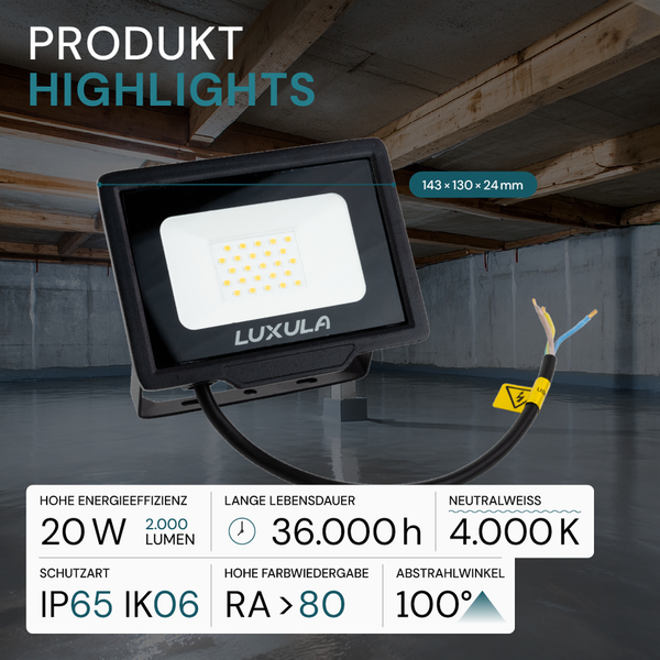 Luxula LED-Strahler mit hoher Energieeffizienz, langer Lebensdauer und hohem Farbwiedergabeindex