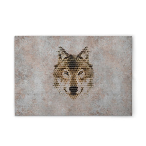 Teppich mit Wolfsmotiv