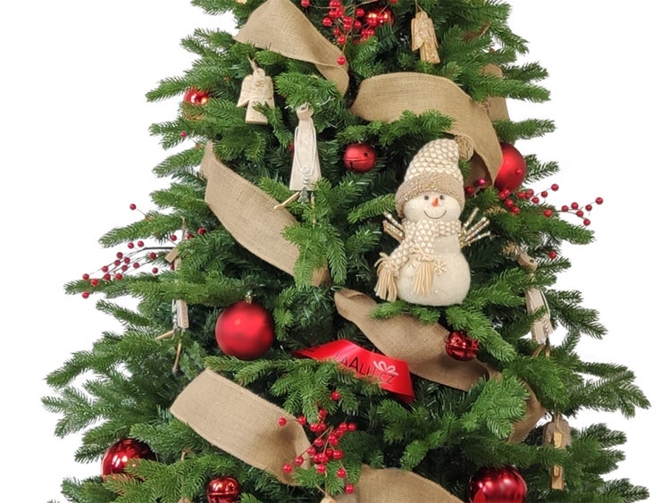 Geschmückter künstlicher weihnachtsbaum mit 64 Stk Kugeln GEHEIMNIS DES WALDES 180 cm mit Metallständer