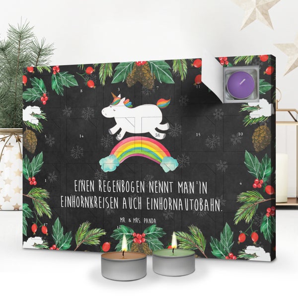 Mr. & Mrs. Panda Duftkerzen Adventskalender Einhorn Regenbogen - Schwarz
