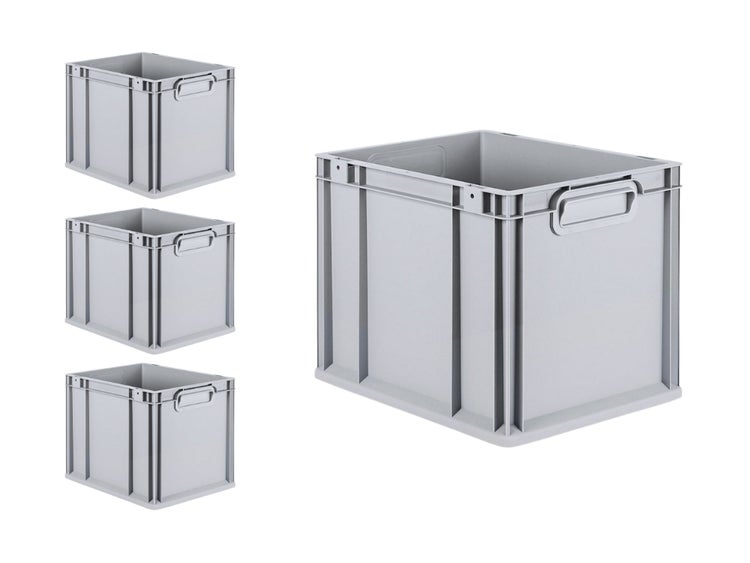 PROREGAL Spar Set 4x Eurobox Nextgen Economy Griffe Geschlossen HxBxT 32 x 30 x 40 cm 30 Liter Eurobehälter Transportbox Transportbehälter