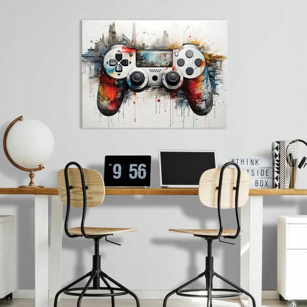 Leinwandbild Gaming Kinderzimmer Gamer Bilder 120X80 cm