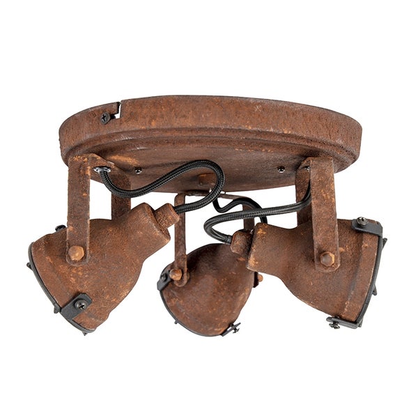 Deckenleuchte mit drei Strahlern im Rostdesign