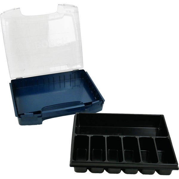 Werkzeugkoffer mit transparentem Deckel und Werkzeugträger