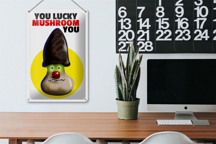 Blechschild Spruch 20x30cm You lucky mushroom you