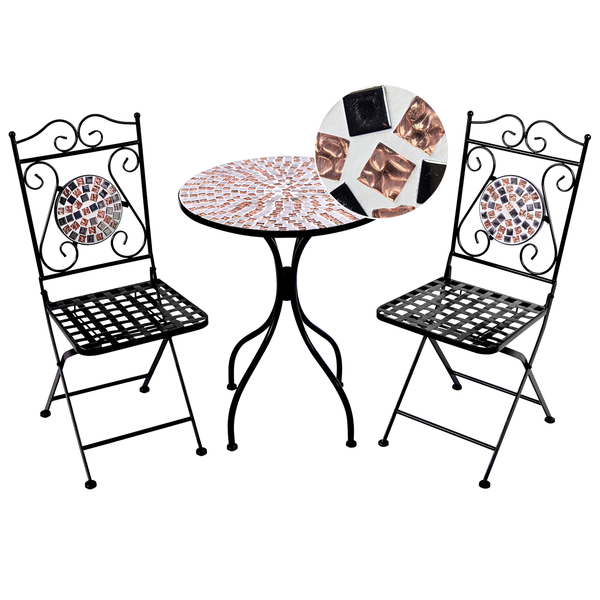 Bistro Set klappbar CARPINO Metall Schwarz