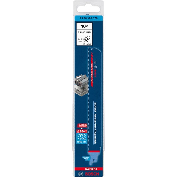 Bosch 10x Expert Medium-Thick Tough Metal S 1155 HHM Säbelsägeblatt - 2608900376