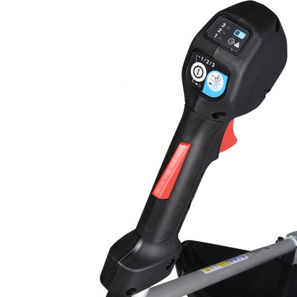 Makita XGT 80 Volt maximal bürstenloser Motor mit zwei Akku-Steckplätzen und metallischem Schutzbügel.