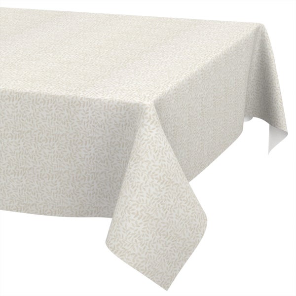 Rechteckige Tischdecke mit feinem Blattmuster.