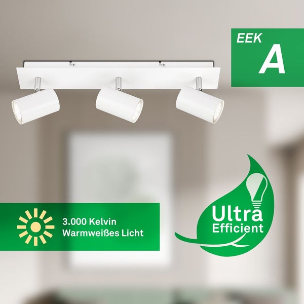EEK A Deckenstrahler Deckenleuchte Deckenlampe Wohnzimmer Schwenkbar Flurlampe