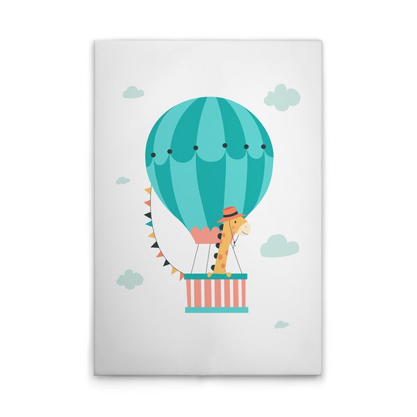 Dekorative Leinwand mit Giraffe in einem Heißluftballon