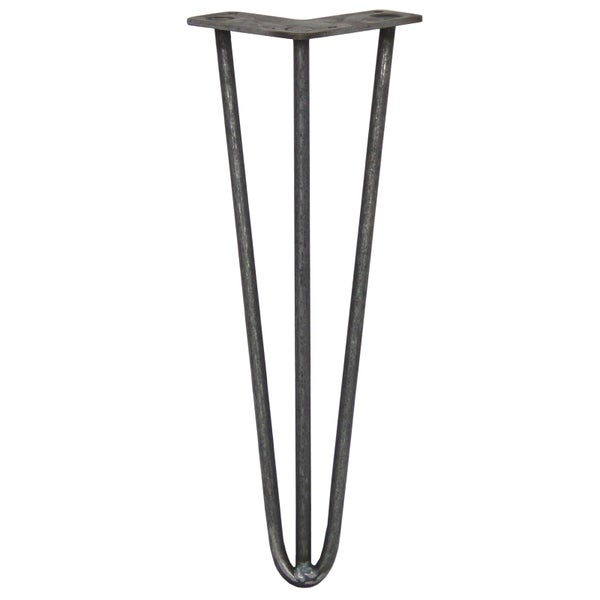 4 x 35.5cm Hairpin Tischbeine 3 Streben - 10mm - Rohstahl
