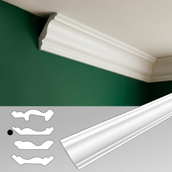 Eckprofil aus Kunststoff zur Dekoration von Decken und Wänden.