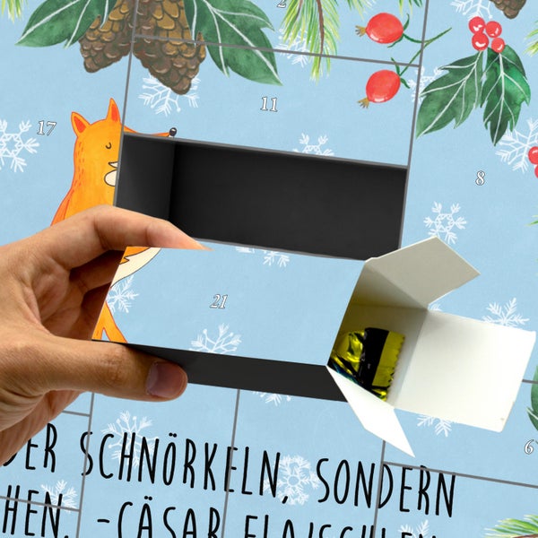 Mr. & Mrs. Panda Befüllbarer Adventskalender Fuchs Laterne - Blau Pastell