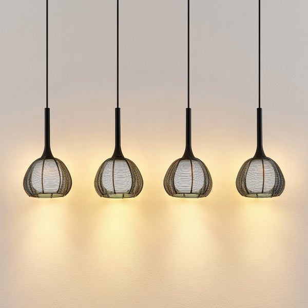 Lucande Pendelleuchte Tetira (Modern) in Schwarz aus Metall (4 flammig, E14) - Deckenlampe Esstischlampe Hängelampe Hängeleuchte Wohnzimmerleuchte