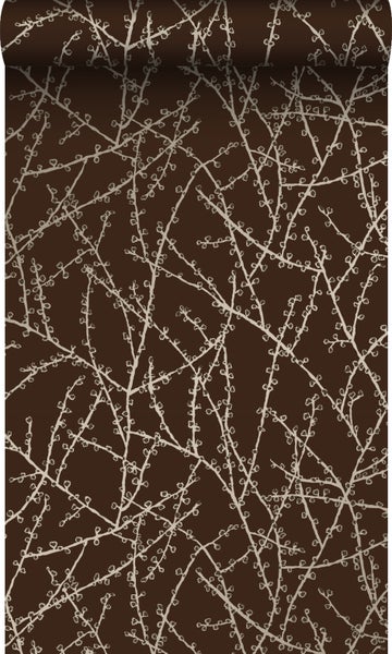 Origin Wallcoverings Tapete Blütenzweige Braun und Bronze - 53 cm x 10,05 m - 345731