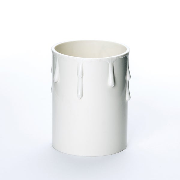 Kerzenhülse für Kerzenfassung E27 Kronleuchter Kerzenhülle aus Kunststoff ø43mm L60mm Weiß