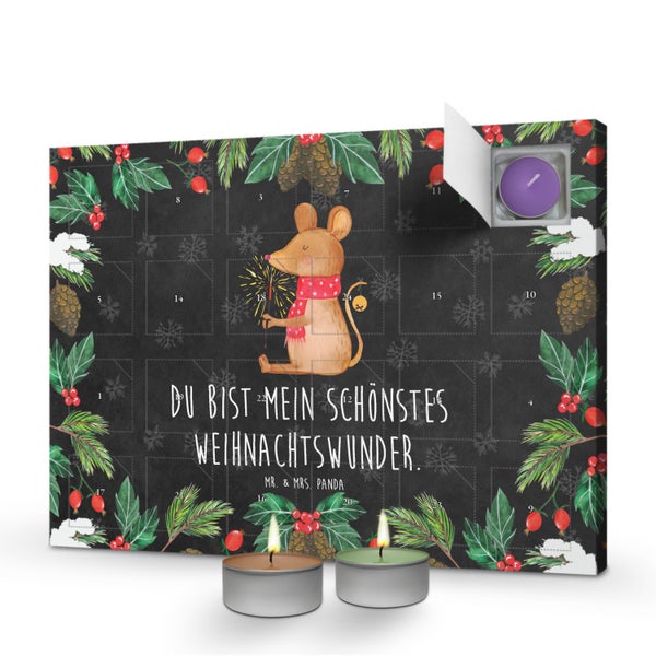 Mr. & Mrs. Panda Duftkerzen Adventskalender Maus Weihnachten - Schwarz