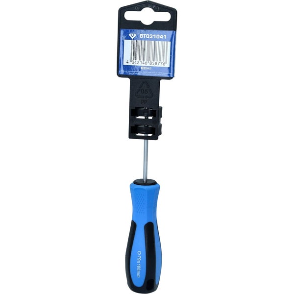 Schraubendreher mit Kunststoffgriff und Verpackung