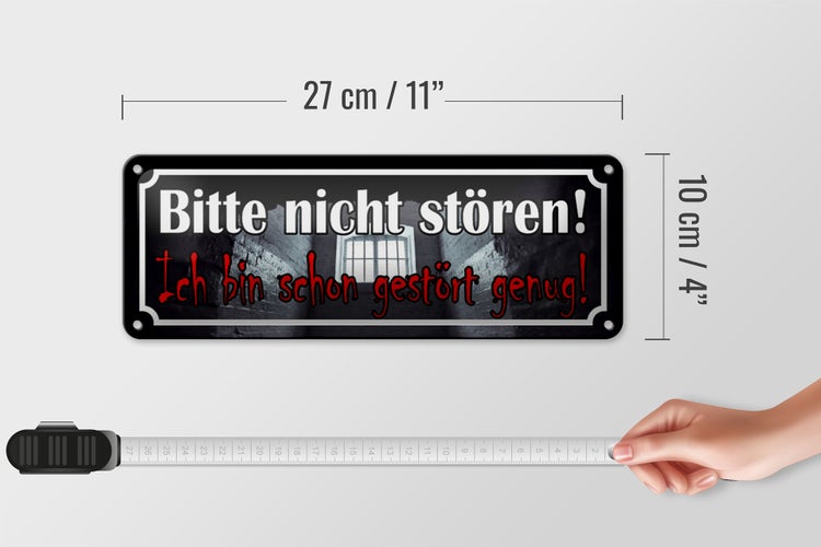 Blechschild Spruch 27x10cm nicht stören bin schon gestört Dekoration