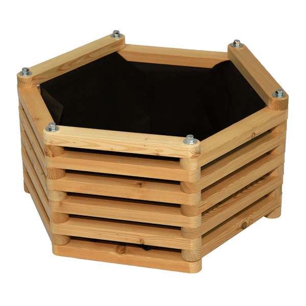 Kaiserbeet Hochbeet Franz Josef - Sechseck mit vormonierten Luftdurchlässigen Vlies 80 x 80 x 39 cm