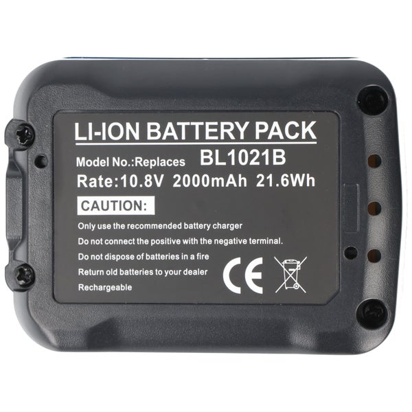 Akku passend für Makita BL1021B, Li-ion, 12V max. (10,8V), 2000mAh, 21,6Wh, schwarz