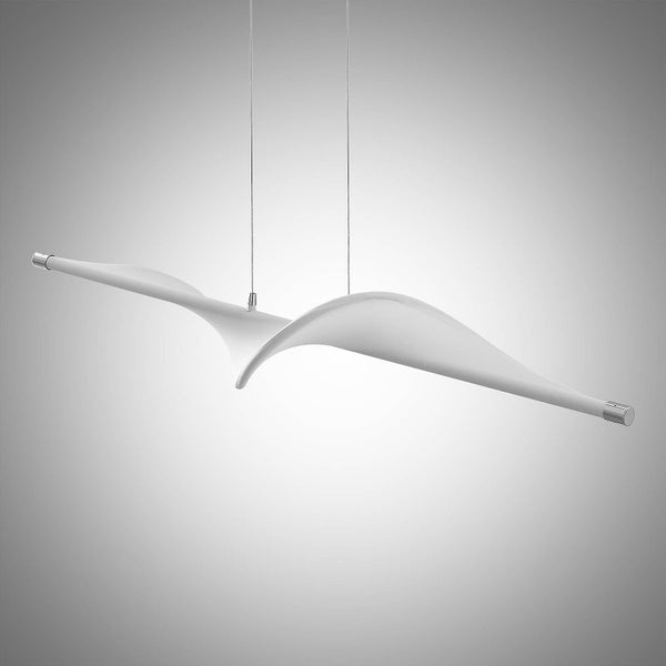 Lucande LED Pendelleuchte Edano dimmbar (Modern) in Weiß aus Textil (1 flammig, ) - Hängeleuchte Esstischlampe Hängelampe Wohnzimmerleuchte