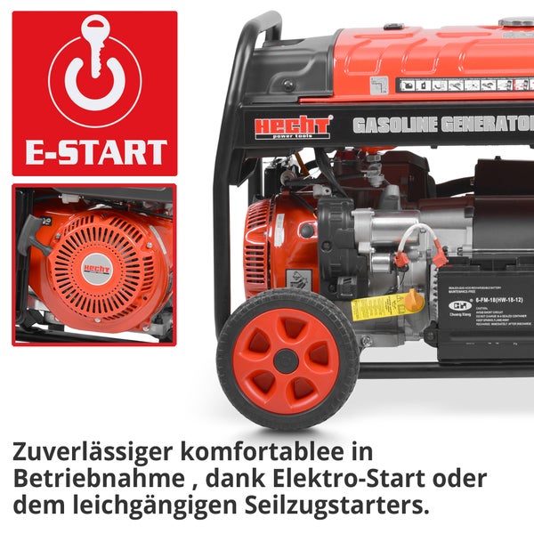 Hecht Stromerzeuger mit Elektrostart