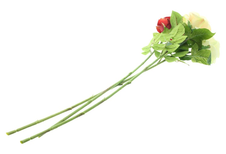 FRANK FLECHTWAREN|Kunstblume Rosen, 3er Set, Höhe 69 cm, KUNSTSTOFF, METALL