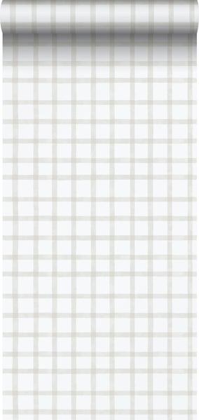 Sanders und Sanders Tapete Karomuster Grau und Weiß - 53 cm x 10.05 m - 640645