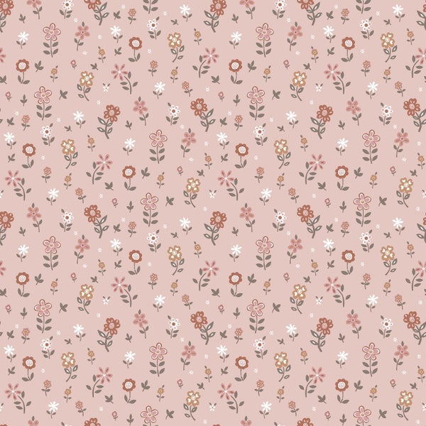 Blumenmuster mit Blüten und Blättern