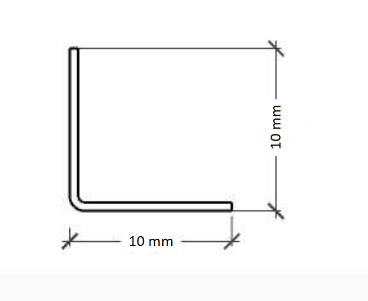 Edelstahl-Winkel-L-Profil 1 cm x 1 cm x 270 cm – poliertes Kupfer