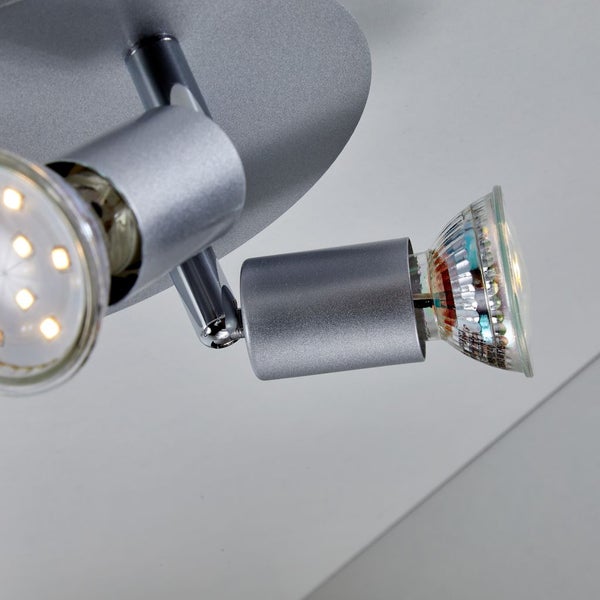 Deckenstrahler - 8,7W, 780lm, LED, schwenkbar, GU10, warmweiß, silberfarbig